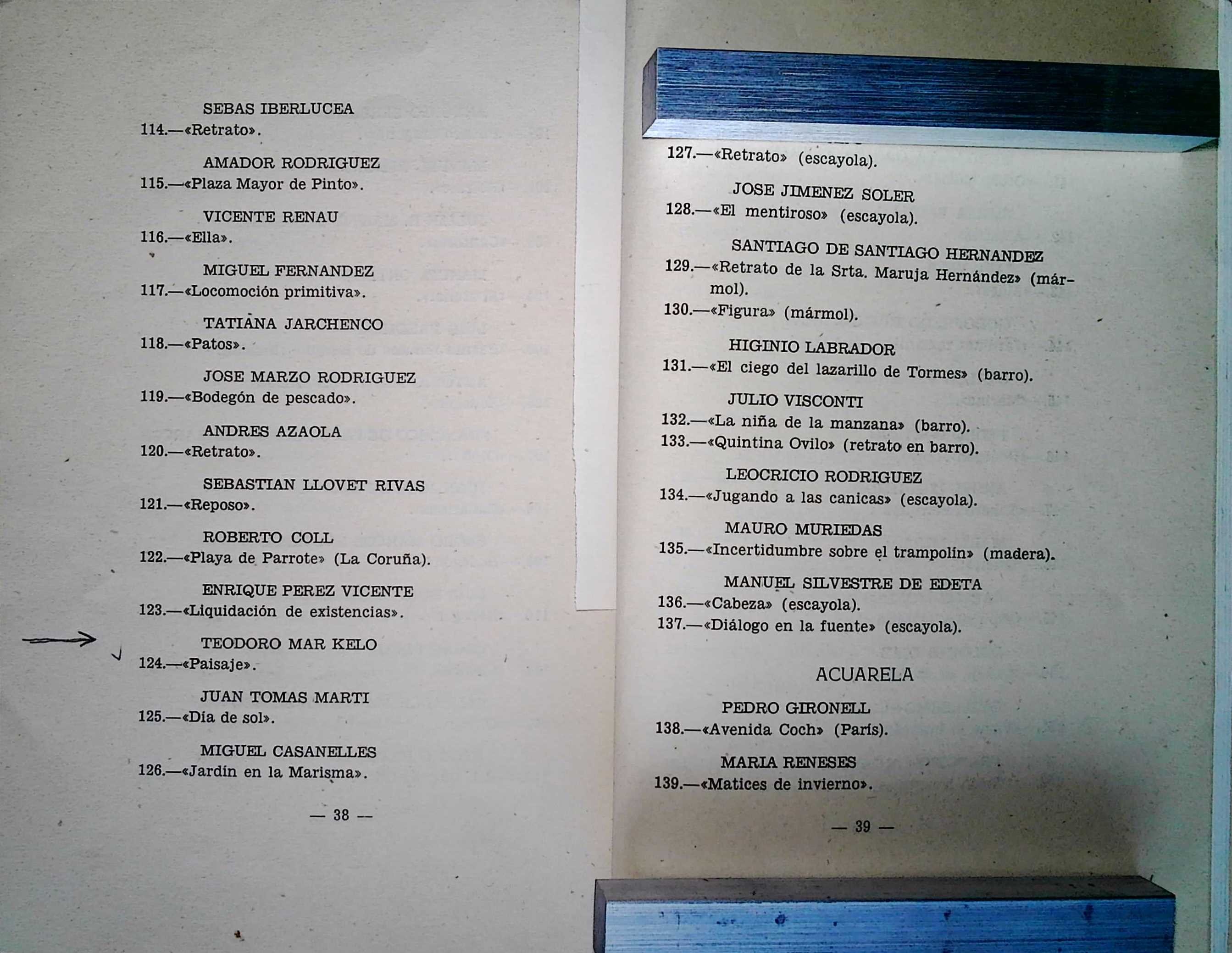 Exhibition catalog featuring Theodoros Markellos, 1959 — Theodoros Markellos archive
