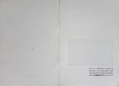 Invitation to the opening of Theodoro Märkellos exhibition, 1969 — Theodoros Markellos