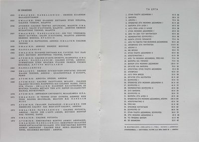 Catalog of exhibitions and works by Theodoros Markellos (1975) — Theodoros Markellos