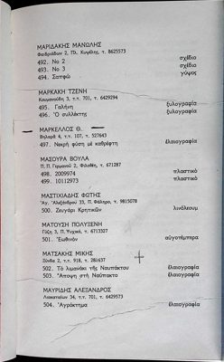 Catalog of works by T. Markellos (1975) — Theodoros Markellos