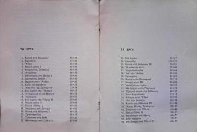 Catalog of works by Theodoros Markellos 1985 — Theodoros Markellos