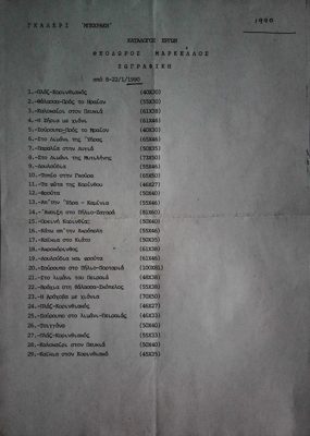 Catalog of Works Theodoros Markellos Painting 1990 — Theodoros Markellos