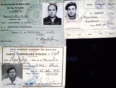 Enrollment certificate of Theodoros Markellos at the Central School of Fine Arts of San Fernando, Madrid, 1955 — Theodoros Markellos