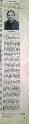 Article on Th. Markellos in Vradynimi newspaper (1972) — Theodoros Markellos