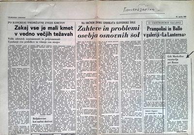 Report on Theodor Markelos in Primorski dnevnewspaper (1969) — Theodoros Markellos