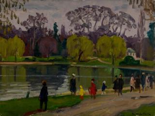 Paris, Lake in Park with People, Katina — Theodoros Markellos
