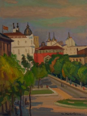Town with Churches and Trees — Theodoros Markellos