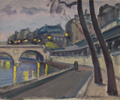 Seine toward St. Michel with Lights, Bridge — Theodoros Markellos