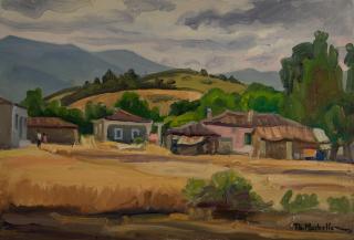 Istiaia, Landscape — Oil painting, Canvas, 38.00×55.00cm — Theodoros Markellos