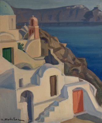 Σαντορινη,Ις,σπιτια με φοντο θαλασσα — Theodoros Markellos
