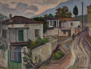 Daulia, Road with Houses, Cornfield — Theodoros Markellos