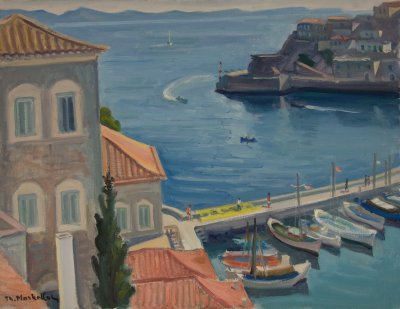 Harbor with White Houses — Theodoros Markellos