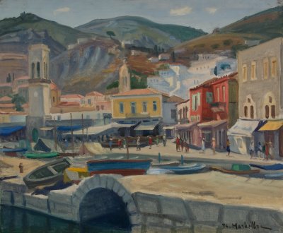 Υδρα αποψη απο το γεφυρακι της προβλιτας — Theodoros Markellos