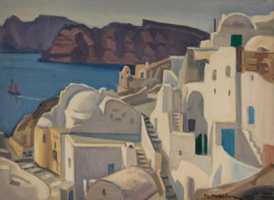 Santorini, Oia: The Famous Theme with Sea Background — Theodoros Markellos