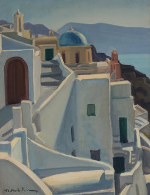 Santorini, Oia: Rooftop Night View — Theodoros Markellos