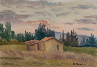 Tuscan Farmhouse — Oil painting, Canvas, 35.00×50.00cm — Theodoros Markellos