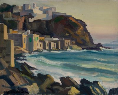 Coastal Village by Rocky Cliff — Theodoros Markellos