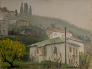 Village in Mist — Oil painting, Canvas, 46.00×61.00cm — Theodoros Markellos