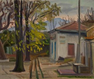 Zagora Plateia Toward the Mountains, Dusk — Theodoros Markellos