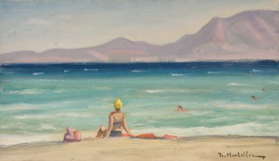 Nerantza, Katina in Swimsuit, Sea Background — Theodoros Markellos