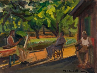 Painting in the Shade of the Plane Tree — Theodoros Markellos