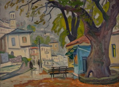 Μακρινιτσα απο το περιπτερο με βροχη — Theodoros Markellos