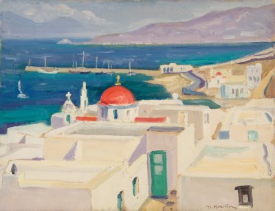 米科诺斯晚景：海背景教堂 — Theodoros Markellos