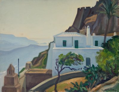 Kythera, Mansion with Castle in Background — Theodoros Markellos