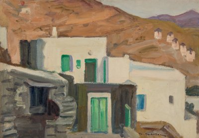 Nios, Houses, Apple Trees in Background — Theodoros Markellos