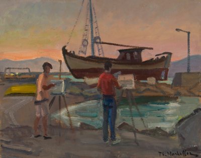 Painters in Kiato (Sunset) — Theodoros Markellos