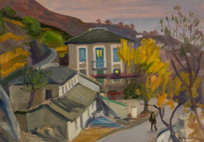 Makrinitsa, Entering the Village... Sunset — Theodoros Markellos