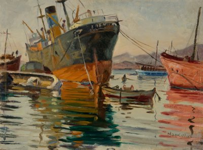 Perama, Ship Moored at Sea — Theodoros Markellos