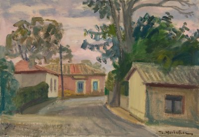 Nerantza Street with Red House, Sunset — Theodoros Markellos