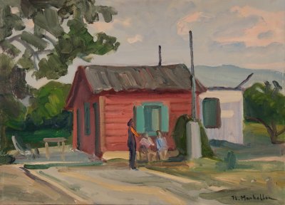 Red Cottage with Prickly Pear — Theodoros Markellos