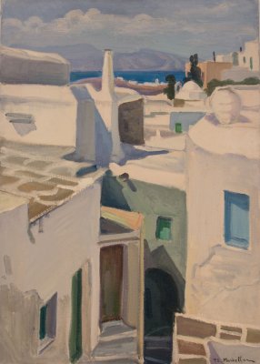 Houses in Nio, Kamara, Sea Below — Theodoros Markellos