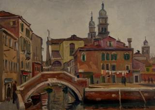 Venice Canal, Small Bridge, Harbor Area — Theodoros Markellos
