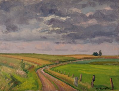 Dutch Landscape, Road Through Fields, Very Simple — Theodoros Markellos