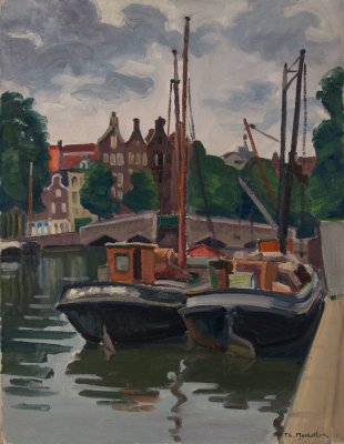 Amsterdam, Boats in Canal — Theodoros Markellos