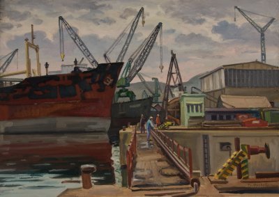 Cargo Ship at the Harbor — Theodoros Markellos