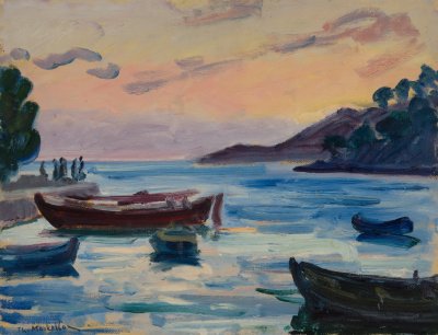 Skopelos Boats, Sunset — Theodoros Markellos