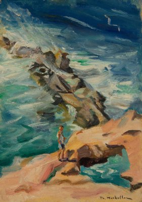 Hydra from Above, Rock in Sea, Figure — Theodoros Markellos