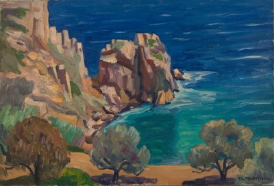 Sifnos, High Rocks and Sea, Two Olive Trees Without Sky — Theodoros Markellos