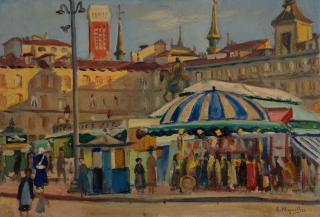 Madrid, Plaza Mayor with Luna Park — Theodoros Markellos