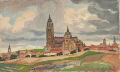 Segovia Cathedral from Afar with Clouds — Theodoros Markellos