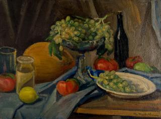 Still Life: Grapes, Melon, Tomatoes (Kalimeno) — Theodoros Markellos