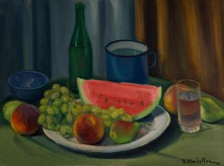 Still Life with Watermelon and Grapes — Theodoros Markellos