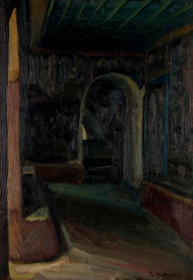 Dionysiou Monastery in Corridor, Dark — Theodoros Markellos