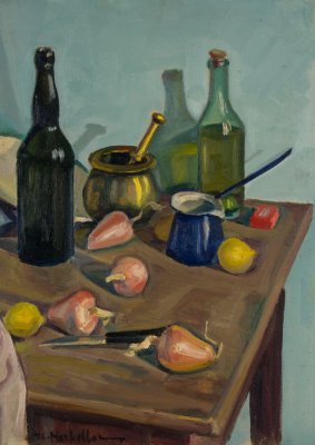Still Life with Jug, Coffee Pot, and Onions — Theodoros Markellos