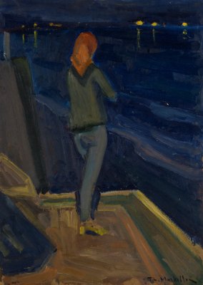 Η Κ. με φοντο θαλασσα,νυχτερινο Σκυρος — Theodoros Markellos